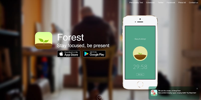 نرم افزار مدیریت زمان Forest – focus app