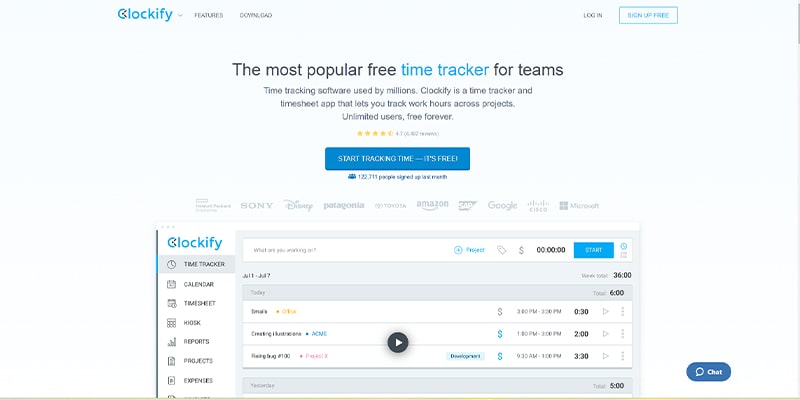 نرم افزار مدیریت زمان Clockify